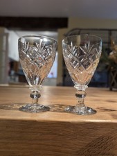 2 Crystal Glass Sherry Glasses