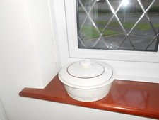 Poole pottery tureen with lid round 4 in high 25 in round GC