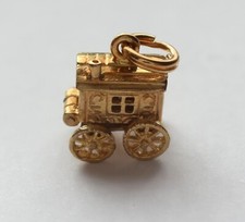 Carriage Pendant Charm Gold