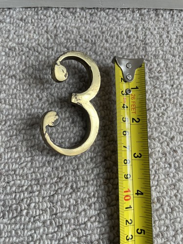 Brass door number - brass,