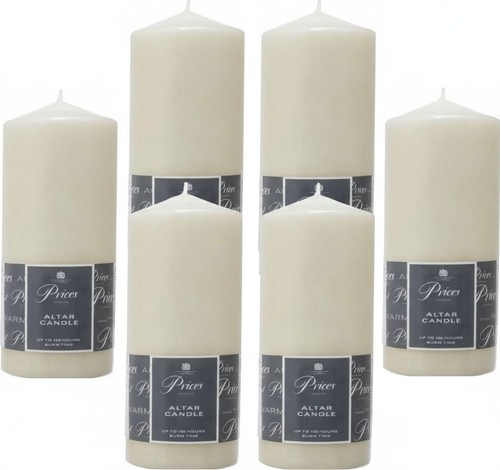 Round pillar candles ivory - 6, x