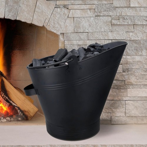 Large black coal bucket - black,