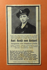 WW2 German Death Card Sterbebild Kriegsmarine Fast-Boat E-Boat Flotilla 1943