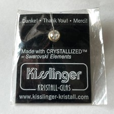 Kisslinger Glas Swarovski Elements Lapel Badge Brooch Tie Pin Gift Keepsake