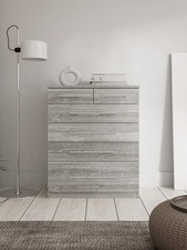 Prague Chest of Drawers 4 Large + 2 Small Grey | Bedroom Storage | Free Delivery