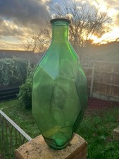Large Green Geometric Glass