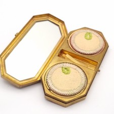 Art Deco Houbigant Octagonal Compact Rouge & Powder C 1920s