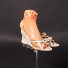 1950s Clear Beige Peep Toe