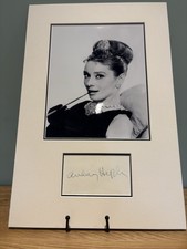 Audrey Hepburn Signed Page Mounted With Photo