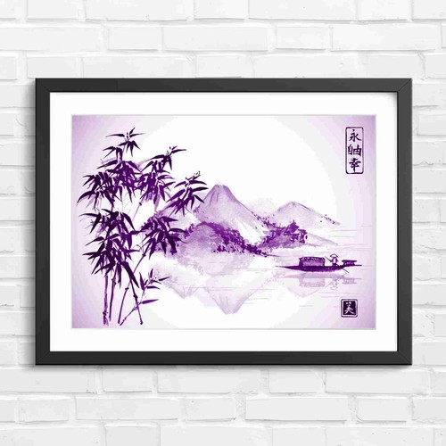 Chinese bamboo mountains art - mountains,