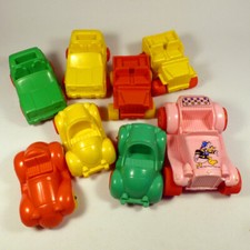 VIKING Vintage Bundle 8x Rubber Racing Cars VW 3" Red Yellow Green Sweden 1980s