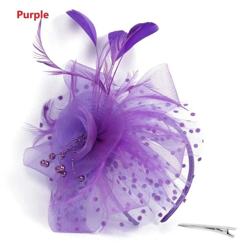 Flower feather fascinator - feather,