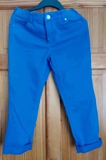 WHITE STUFF COBALT BLUE CROP DENIM TROUSERS SIZE 12