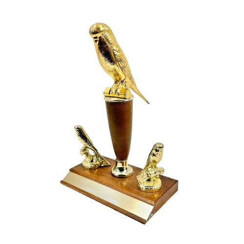 Vintage metal budgie - vintage, parakeet