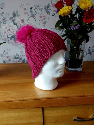 Hand knitted bobble hat adult - knitted,