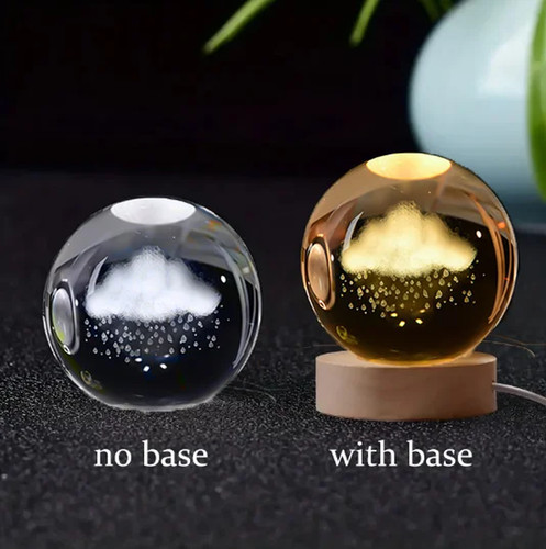 6cm crystal planet night - 3d,