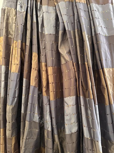 Curtain fabric pair silver - pair,