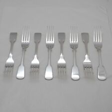 OLD ENGLISH FIDDLE Design SHEFFIELD Silver Service Cutlery Eight Table Forks