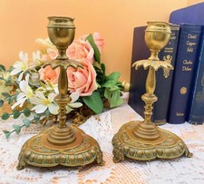 Vintage Pair of Ornate Brass