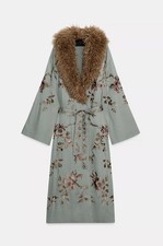 ZARA FAUX FUR COLLAR KIMONO ZW