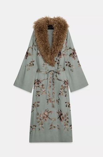 Zara faux fur collar - faux, kimono