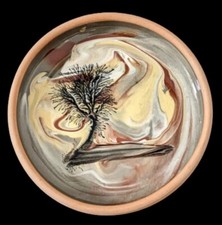 Boscastle Pottery Dish Roger Irving Studio Art Tree Design Vintage Handmade
