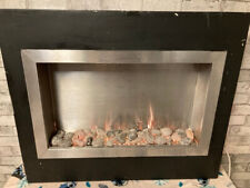 32 Inch Electric Wall Fire chrome Black Frame Media wall Insert or stand alone