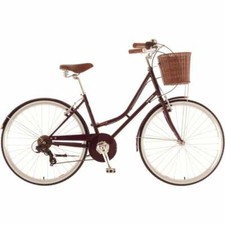 DAWES Cambridge, Plum 17" Traditional Low Step Bike includes a front basket
