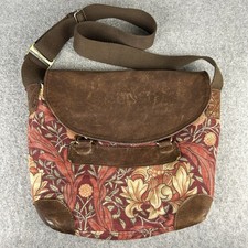LIBERTY By Jas M.B. W/ Morris & Co Fabric & Leather Shoulder Bag Satchel Vintage