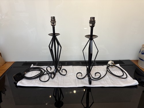 Pair metal bedside - pair,