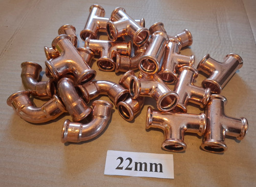 Copper press fittings 15mm - copper, m-press