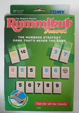 "RUMMIKUB TRAVEL" (1995) NUMBERS STRATEGY TILE GAME WITH COMPACT CASE BY TOMY