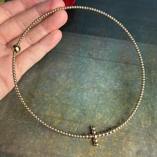 FOLLI FOLLIE Rose Gold Tone Metal Collar Torque Wire Choker Necklace Signed 39cm