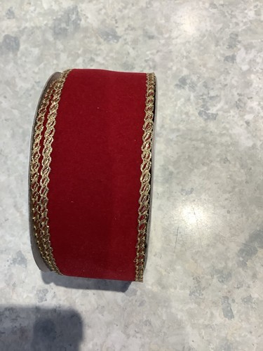 Harrods red velvet wired - red,