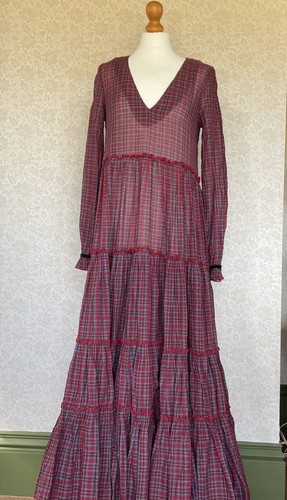 Cabbages roses red tartan - red,