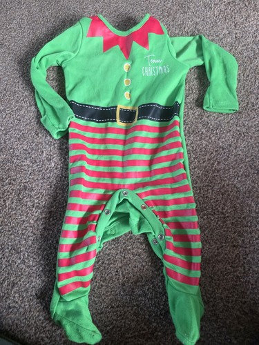 Baby christmas elf sleepsuit