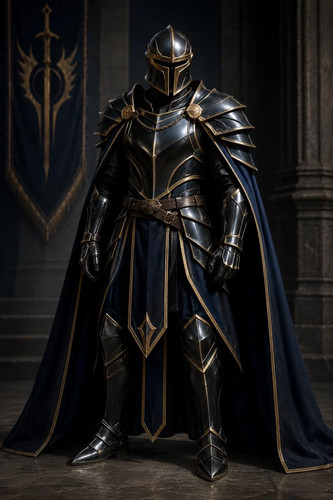 Black knight armor costume - knight, |