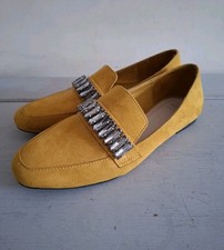 M&S Suede Mustard Gold Slip On