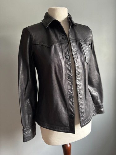 Allsaints leather jacket shirt - allsaints,