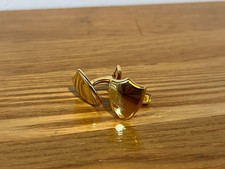 Stunning Dunhill Shield Crest Cartouche Gold Coloured Cufflinks RRP £355