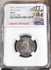 1887 GREAT BRITAIN SILVER 1