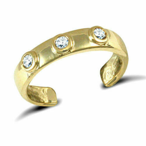 9ct gold toe ring - gold,