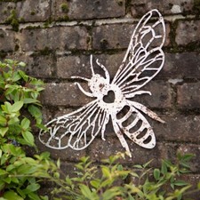 Bee Garden Wall Art Ornament Cream Rusty Aged
