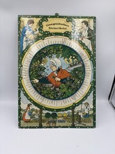 VTG GARDEN HERB SPINNING DIAL TANTE HELENE FARM TO TABLE RECIPE TIN SIGN RETRO