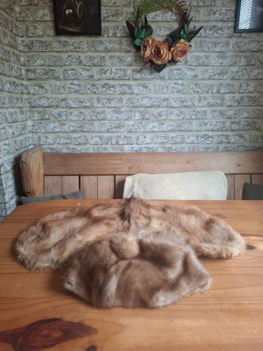 Vintage real fur hat and - real,