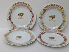  4x Vintage Brennan's Restaurant Dessert Plates with Recipes by J Lundberg 1982
