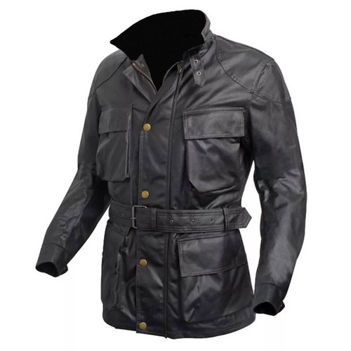 Mens real leather jacket - leather, cafe