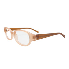 90s vintage 2 tone eye glasses. Frosted peach, brown cat eye optical frame BNWOT