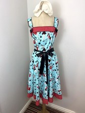 Hell Bunny Retro Vintage Style Skater Dress With Belt Size XXL