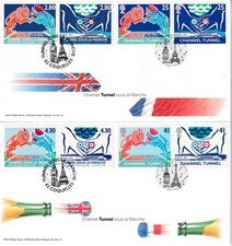 GB 1994 Channel Tunnel ~ Pair of FDCs GB and France Issues ~ Unaddressed